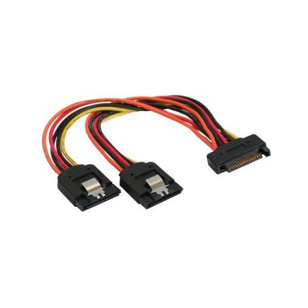 InLine SATA 15-pin - SATA 15-pin x2, 0.15m, Wielokolorowy (29683A)
