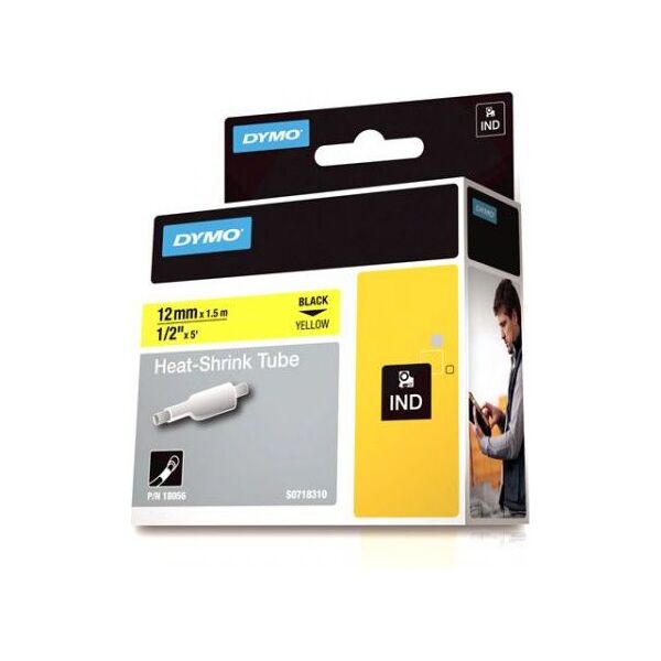 Dymo Rurka termokurczliwa, żółta 12mm 18056
