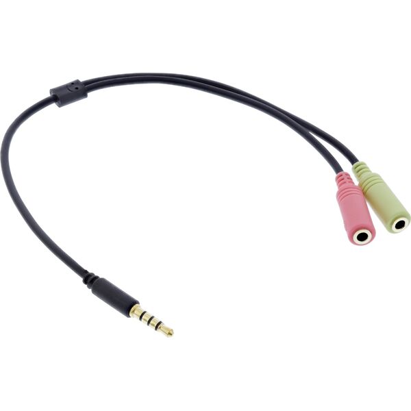 Kabel InLine Jack 3.5mm - Jack 3.5mm x2 0.15m czarny (99302I)