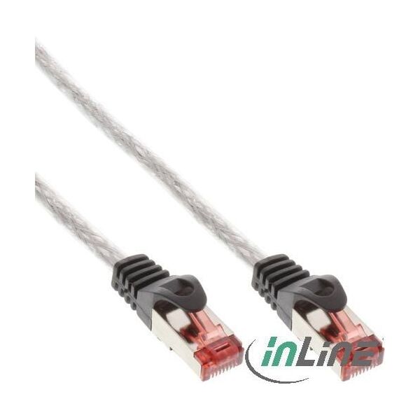 InLine Patchcord, Cat.6, S/FTP, 0.5m, przeźroczysty (76450T)