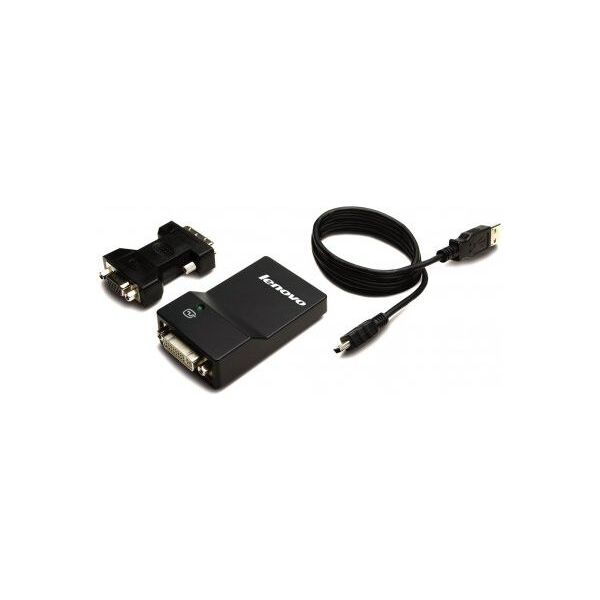 Adapter USB Lenovo 0B47072 USB - VGA Czarny  (0B47072)