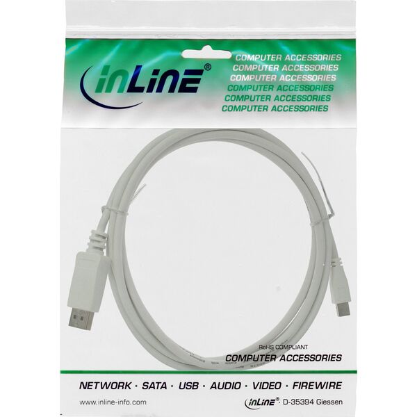 Kabel InLine DisplayPort Mini - DisplayPort 1m biały (17131)