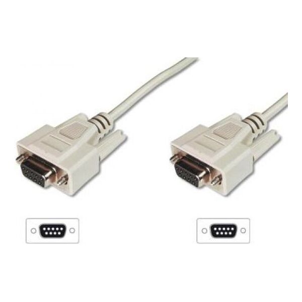 Digitus DB-9 - DB-9, 3m, Beżowy (AK-610106-030-E)