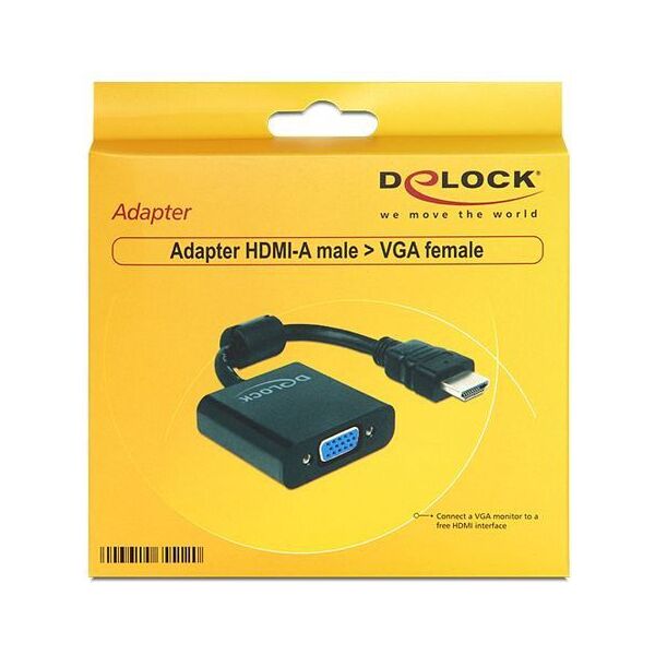 Adapter AV Delock HDMI - D-Sub (VGA) czarny (65512)
