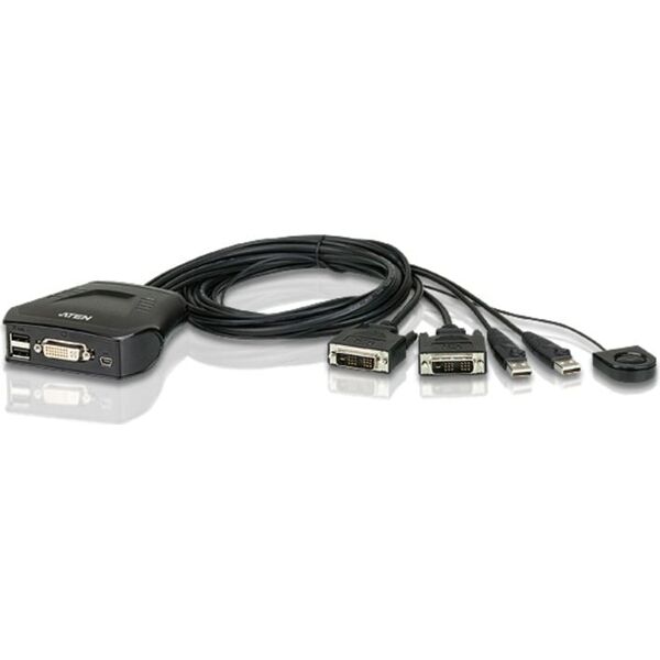 Aten Kable KVM, 1.8m, Czarny (CS22D-A7)