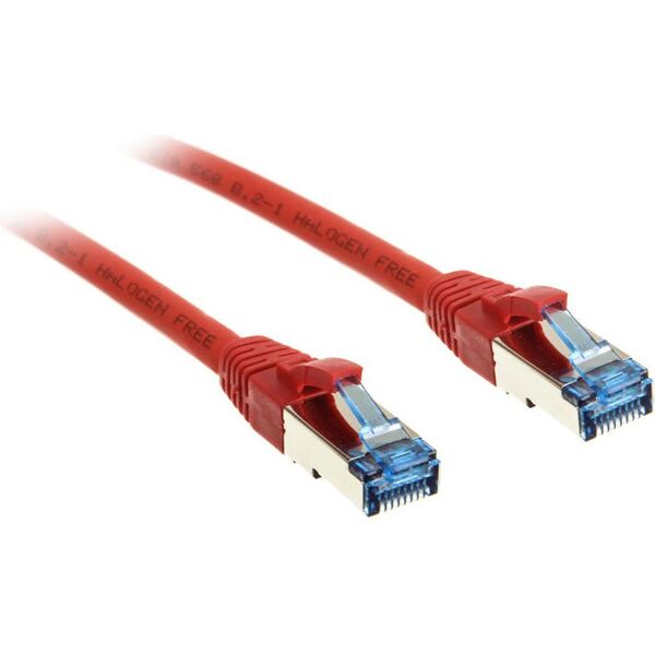 InLine Patch kabel sieciowy Cat.6A, S/FTP (PiMf), 500MHz, czerwony, 0,5m (76850R)