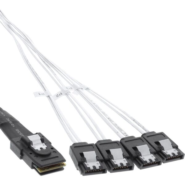 InLine SFF 8087 - SATA x4, 1m, Biały (27620B)