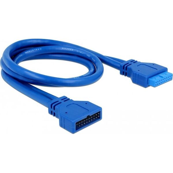 Delock USB 19 pin - USB 19 pin, 0.45m, Niebieski (82943)