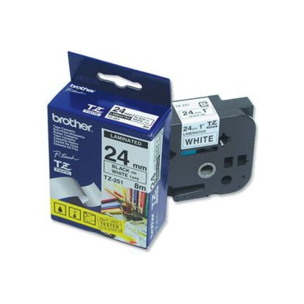Brother TZe251CIV 24mm white/black (TZE251CIV)