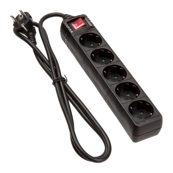Listwa zasilająca InLine 5 gniazd 1.5 m czarna (16451D)