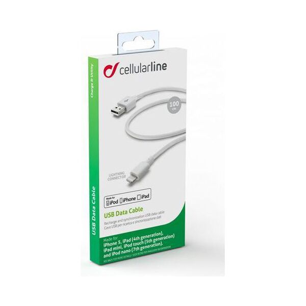 Kabel USB Cellular Line USB-A - 1 m Biały (CUSBDATACMFIIPH5W)
