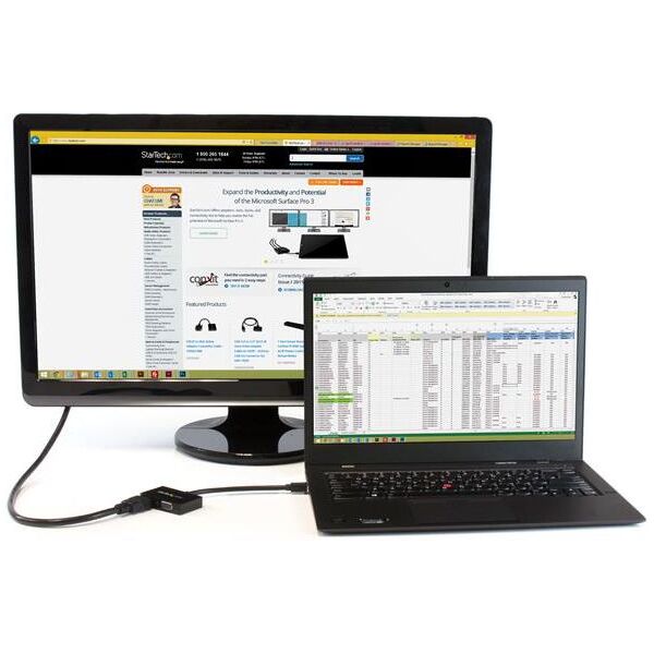 Adapter AV StarTech DisplayPort Mini - HDMI - D-Sub (VGA) czarny (MDP2HDVGA)