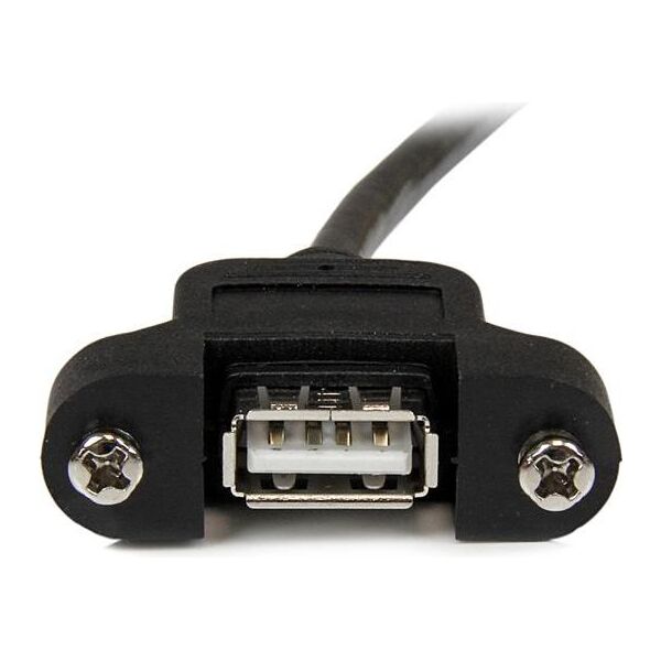 Kabel USB StarTech USB-A - USB-A 0.9 m Czarny (USBPNLAFAM3)