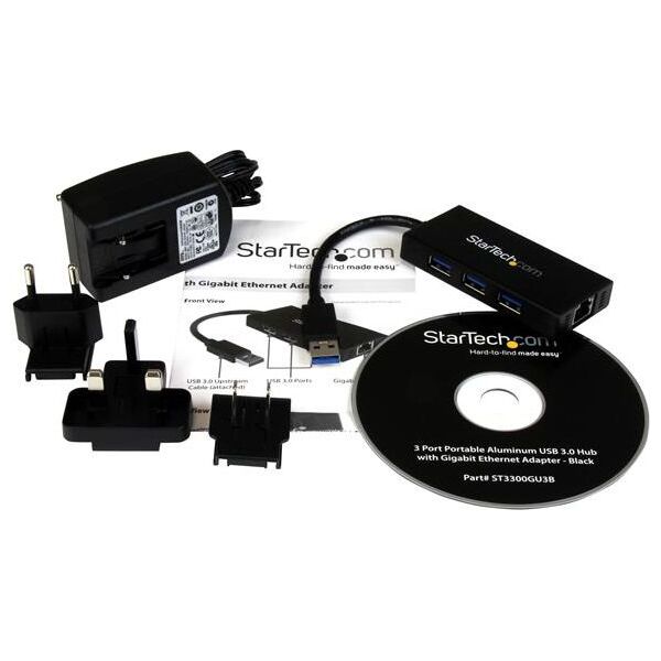 HUB USB StarTech 1x RJ-45  + 3x USB-A 3.0 (ST3300GU3B)