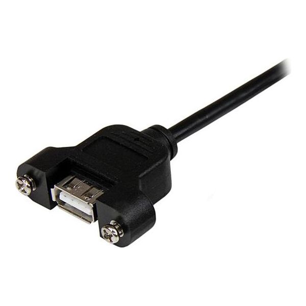 Kabel USB StarTech USB-A - USB-A 0.6 m Czarny (USBPNLAFAM2)