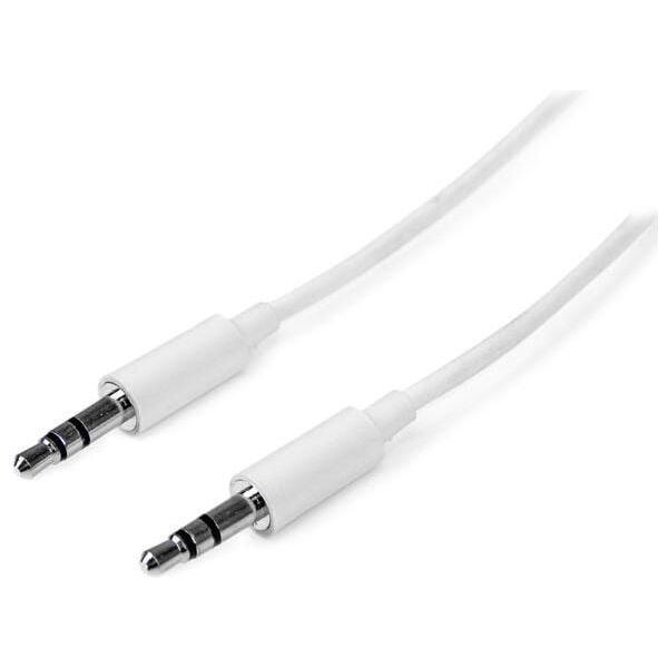 Kabel StarTech Jack 3.5mm - Jack 3.5mm 1m biały (MU1MMMSWH)