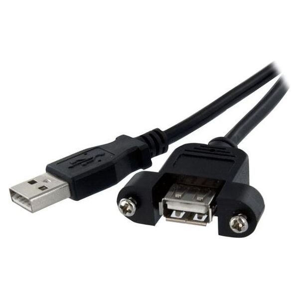 Kabel USB StarTech USB-A - USB-A 0.9 m Czarny (USBPNLAFAM3)