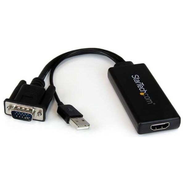 Adapter AV StarTech D-Sub (VGA) - HDMI + USB-A czarny (VGA2HDU)