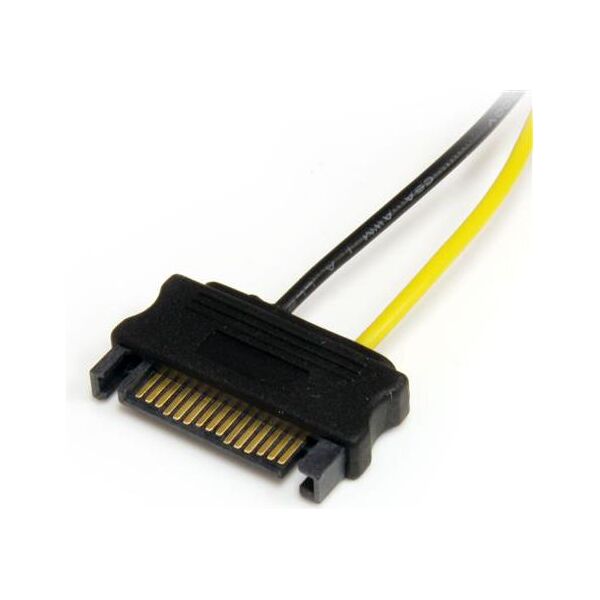 StarTech SATA 15-pin - PCIe 6-pin, 0.15m, Żółty (SATPCIEXADAP)
