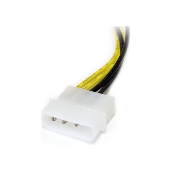 StarTech Molex x2 - PCIe 8-pin, 0.15m, Żółty (LP4PCIEX8ADP)