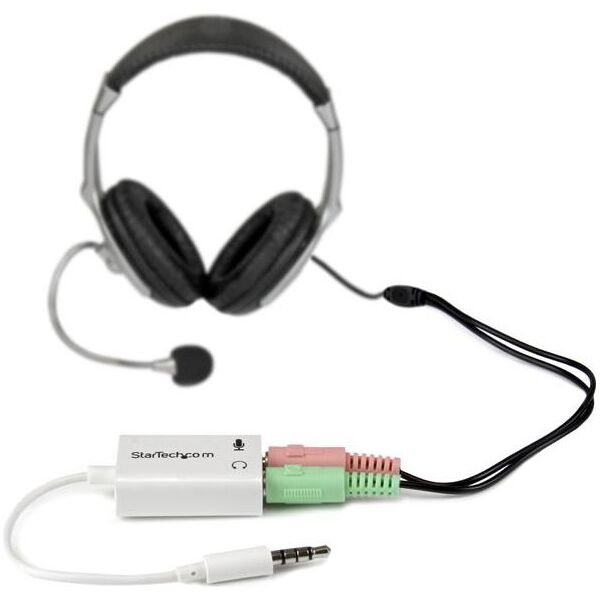 Adapter AV StarTech Jack 3.5mm - Jack 3.5mm x2 biały (MUYHSMFFADW)