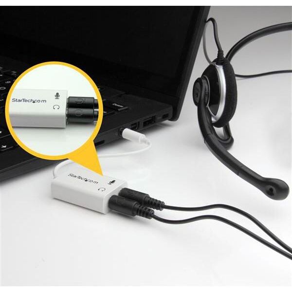 Adapter AV StarTech Jack 3.5mm - Jack 3.5mm x2 biały (MUYHSMFFADW)