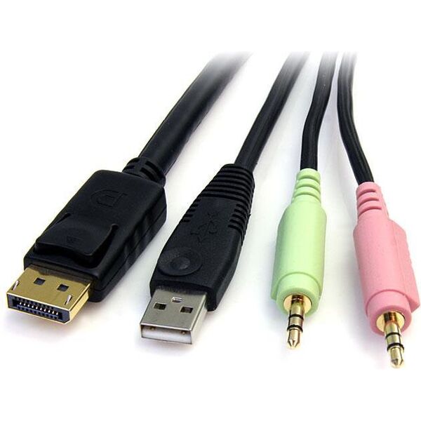 StarTech Kable KVM, 1.8m, Czarny (DP4N1USB6)