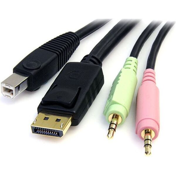 StarTech Kable KVM, 1.8m, Czarny (DP4N1USB6)