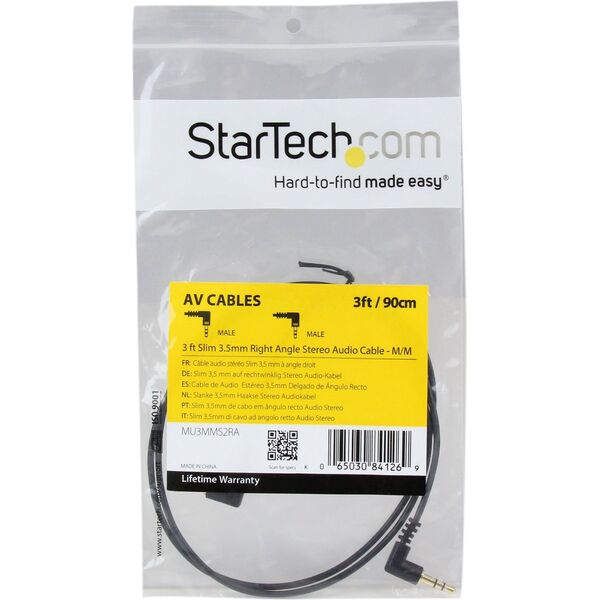 Kabel StarTech Jack 3.5mm - Jack 3.5mm 0.9m czarny (MU3MMS2RA)