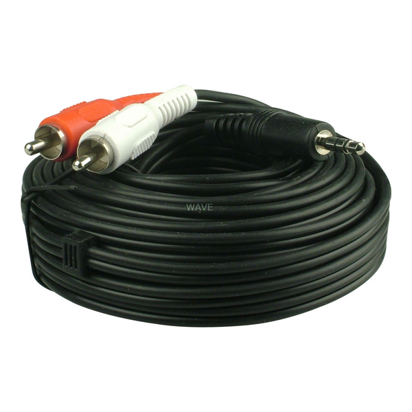 Kabel Goobay Jack 3.5mm - Jack 3.5mm x2 10m czarny (50441)