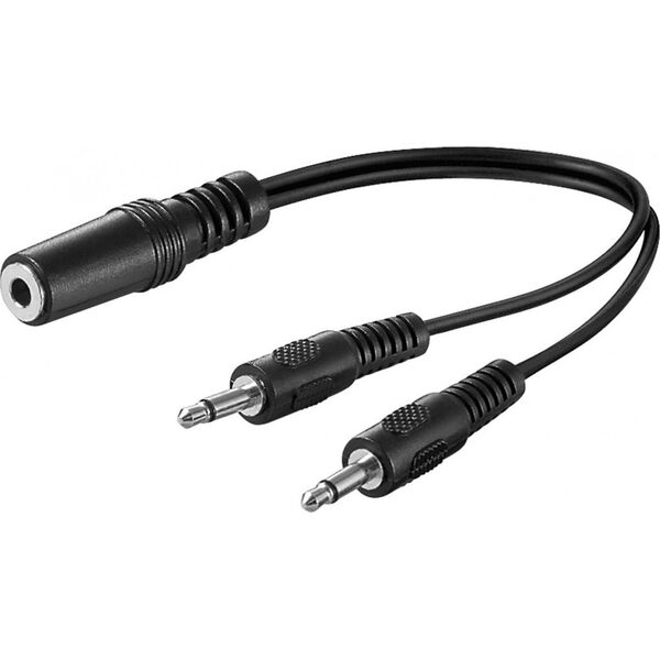 Kabel Goobay Jack 3.5mm - Jack 3.5mm x2 0.2m czarny (50472)
