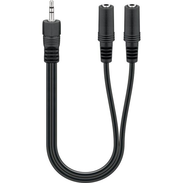 Kabel Goobay Jack 3.5mm - Jack 3.5mm x2 0.2m czarny (50464)