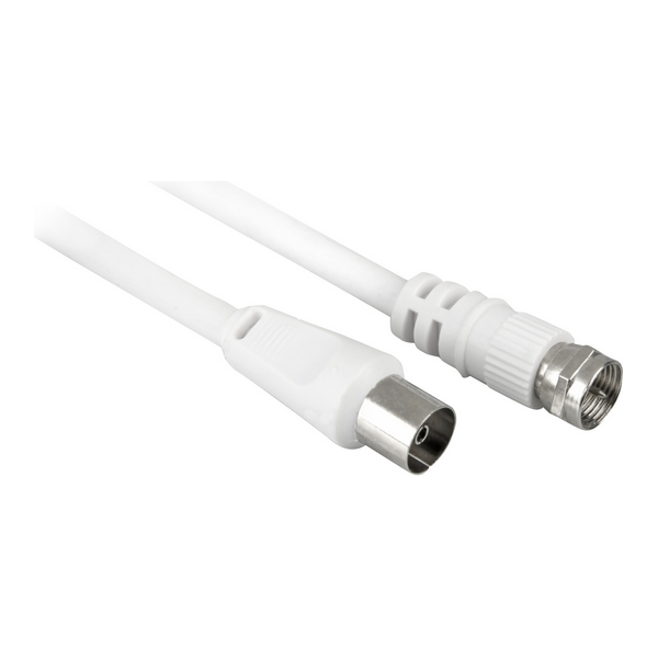 Kabel Goobay Antenowy - Antenowy (F) 5m biały (11831)