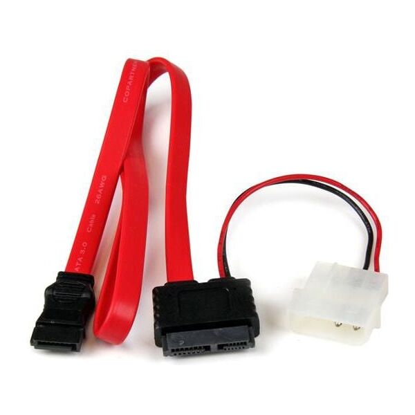 StarTech SATA - SATA Slimline + Molex, 0.5m, Czerwony (SLSATAF20)