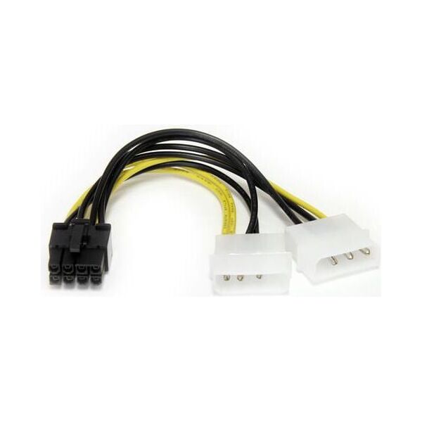 StarTech Molex x2 - PCIe 8-pin, 0.15m, Żółty (LP4PCIEX8ADP)