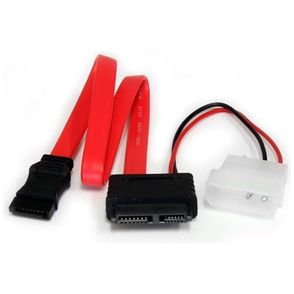 StarTech SATA - SATA Slimline + Molex, 0.3m, Czerwony (SLSATAF12)