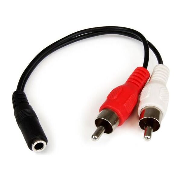 Kabel StarTech Jack 3.5mm - RCA (Cinch) x2 0.15m czarny (MUFMRCA)