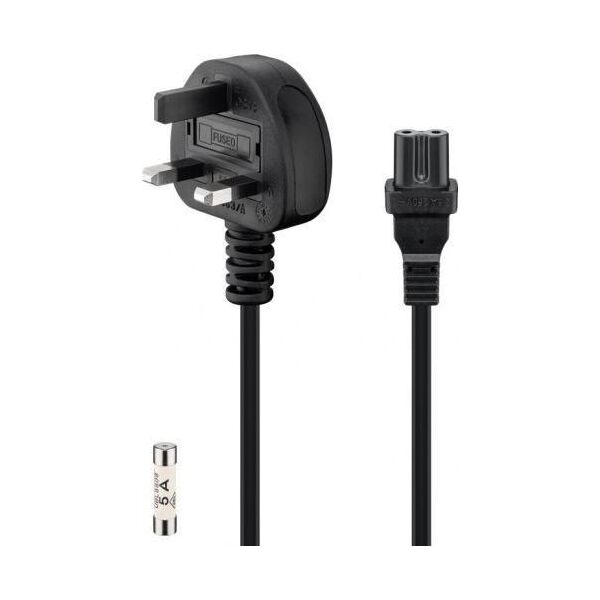 Kabel zasilający Goobay goobay Stromkabel UK Typ G->C7, Kabel 1,8 Meter - 93959