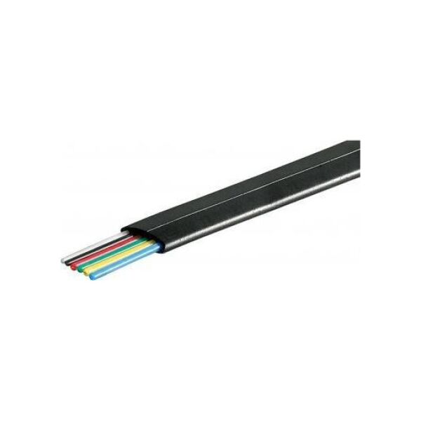 Goobay goobay Telefonflachkabel 6adrig 100m, Kabel schwarz, 100 Meter - 93306