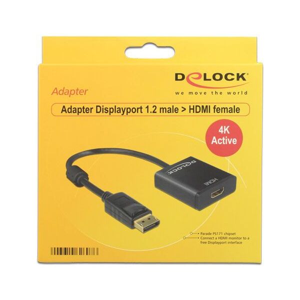 Adapter AV Delock DisplayPort - HDMI czarny (62607)