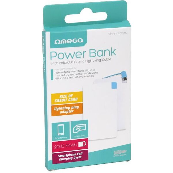 Powerbank Omega 2000mAh Biały