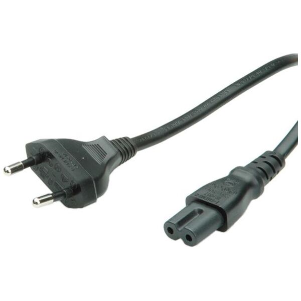 Kabel zasilający Roline Euro-C7, 1.8m, czarny (19.07.2096)
