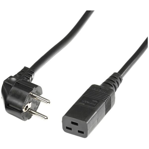 Kabel zasilający Roline Schuko IEC320-C19 16A/250V, 2m, czarny (19.08.1552)
