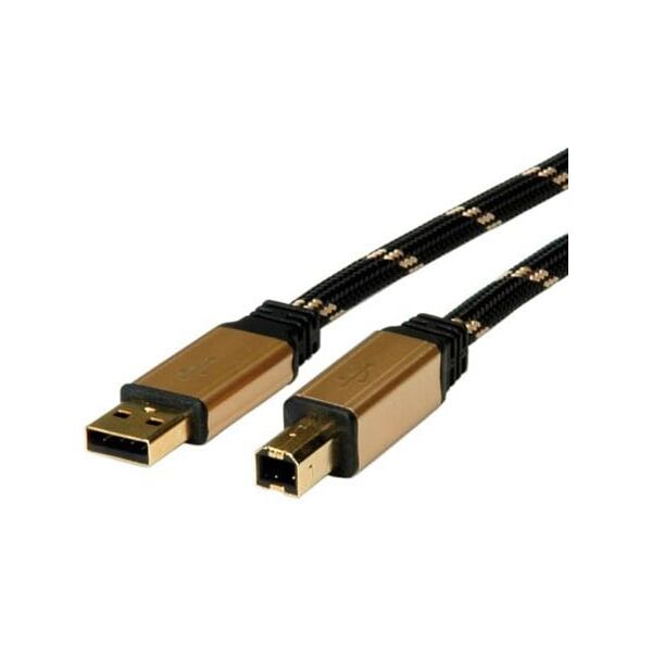Kabel USB Roline USB-A - 3 m Czarny Złoty (11888803)