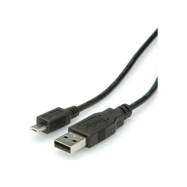 Kabel USB Roline USB-A - microUSB 0.8 m Czarny (11.02.8754)