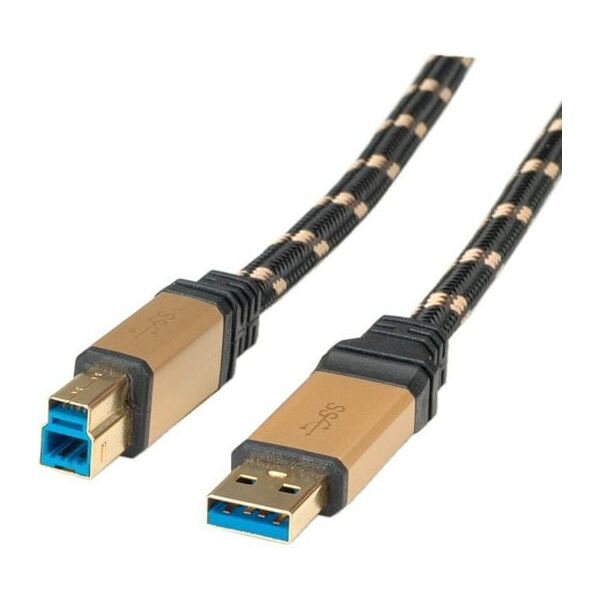 Kabel USB Roline USB-A - 3 m Czarny Złoty (11.02.8903)