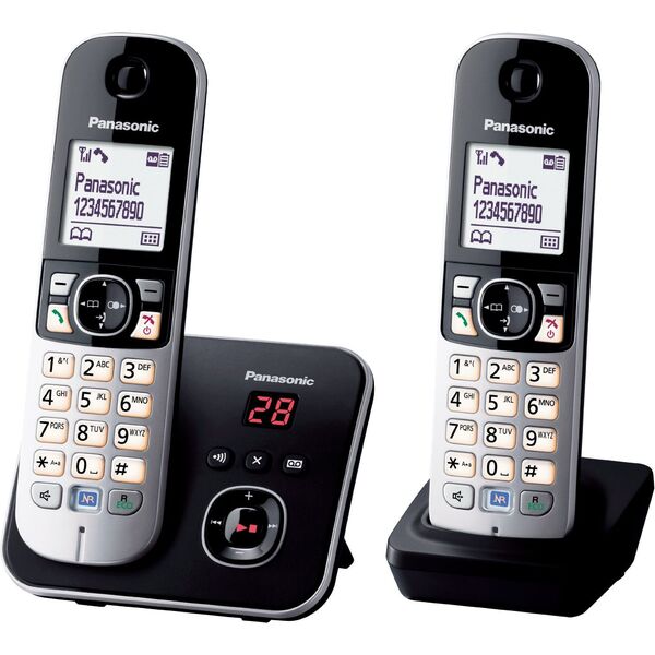 Telefon stacjonarny Panasonic Czarno-srebrny