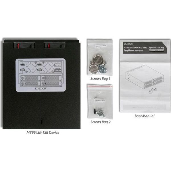 Kieszeń Icy Dock 4x 2.5" SATA HDD/SSD ToughArmor (MB994SK-1B)