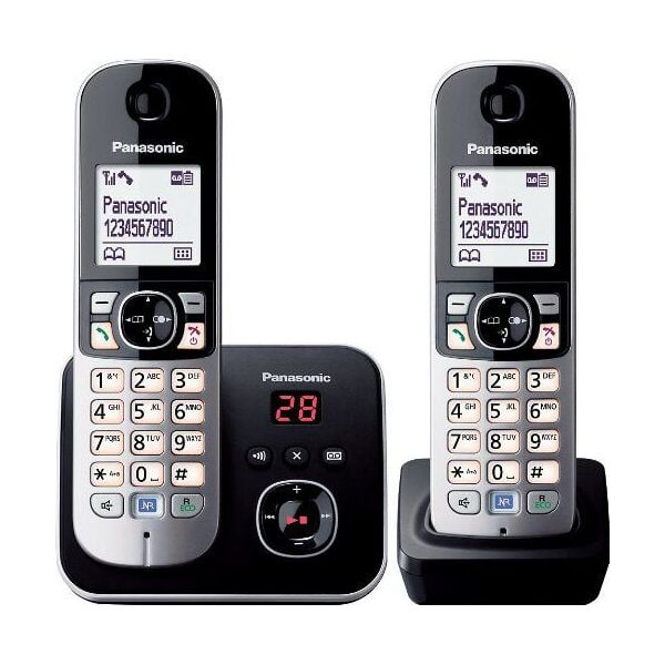 Telefon stacjonarny Panasonic Czarno-srebrny