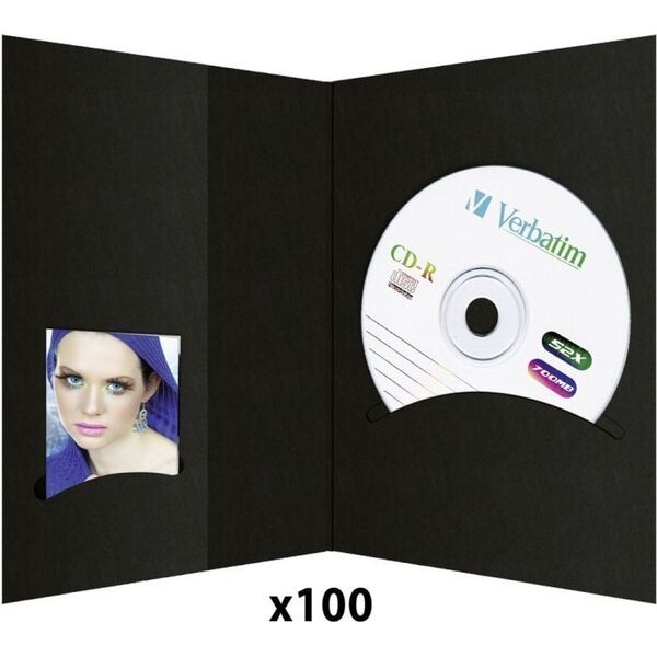 Daiber Etui paszportowe z kieszenią na CD, 10x15 czarne, 100 sztuk (6613)
